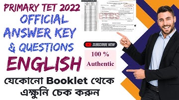 Primary TET Answer Key English Questions and Answers 2022