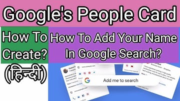 Google Virtual Visiting Card | Google People Card | How To Create? Add Me To Search | Hindi | India