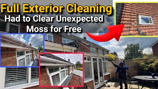 Full Exterior House Cleaning, Extra Moss Removal Included for Free | Pressure Washing & Gutter Clean
