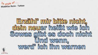 Matthias Reim - Tattoo - Instrumental und Karaoke