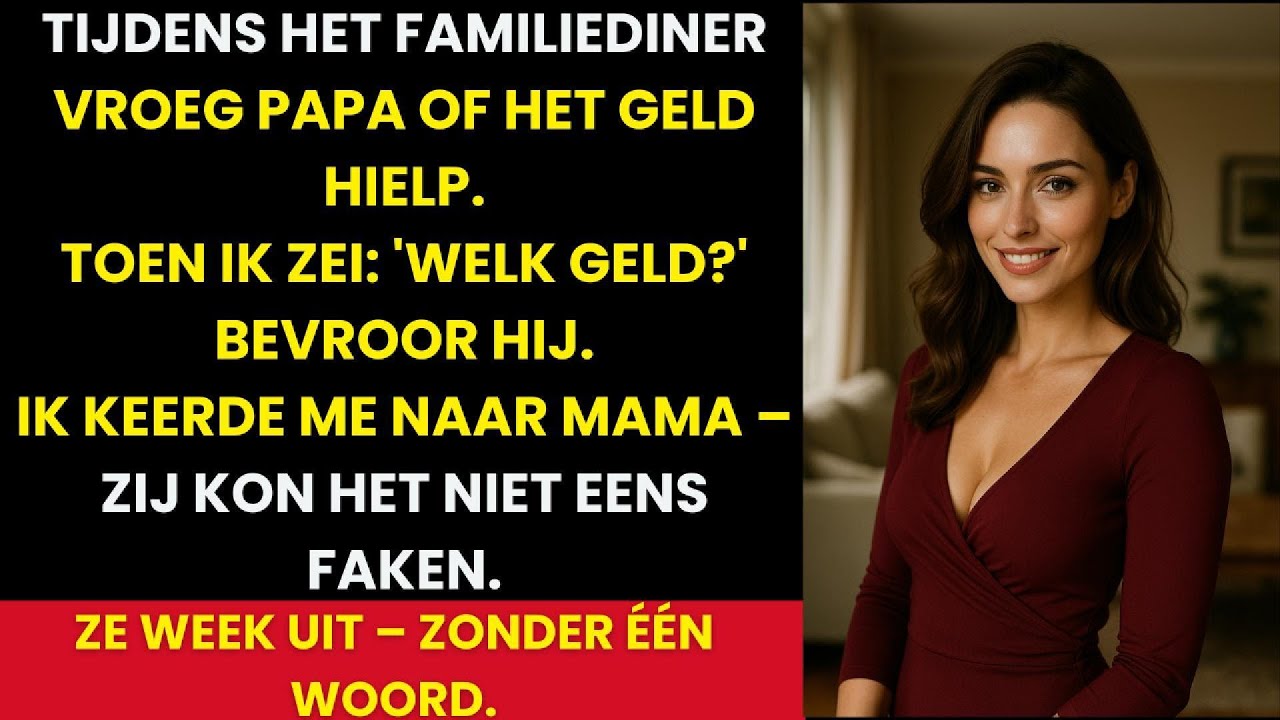 De deurbel ging, en nog voordat ik mijn fiets op slot had, zwaaide de deur al open. "Je bent mooi op tijd, zoals altijd," zei mijn moeder met een glimlach die net iets te lang bleef hangen. Binnen...