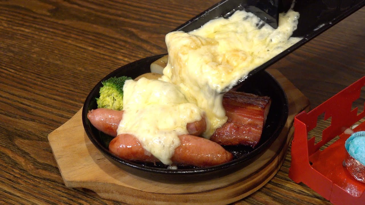 I tried using raclette to pour a huge amount of cheese on it like