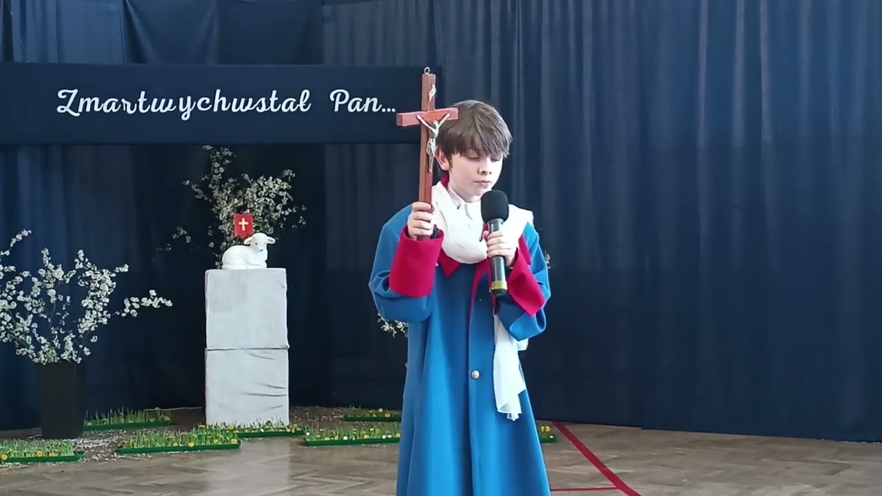"Zmartwychwstał Pan ..." - występ uczniów SP im. E. Kleszczyńskiego w  Radziemicach - 2025