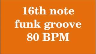 Drum Loop for Practice 16th note funk groove 80 bpm
