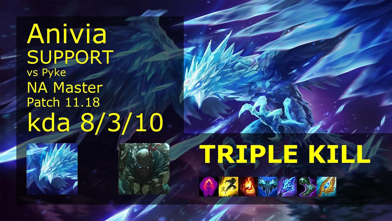 Anivia Support vs Pyke - NA Master 8/3/10 Patch 11.18 Gameplay