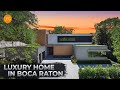 Modern luxury home with a beautiful garden in boca raton