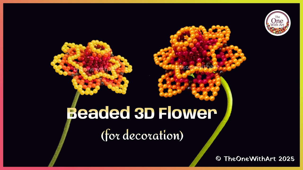 DIY Beaded 3D Flower for decoration