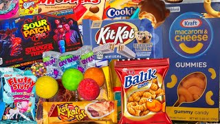 101 Snacks Cotton Candy Fidget Surprise Macaroni and cheese Gummies Stranger Things Sour Patch kids