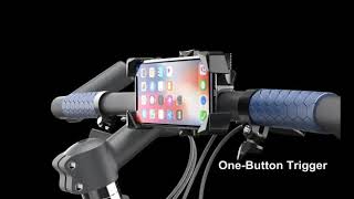 自転車ホルダー【2019最新版・1秒ロックアップ】 オートバイ バイク スマートフォン 振れ止め 脱落防止 GPSナビ 携帯 固定用 マウント スタンド iPhone X XS 8 7 6 6S