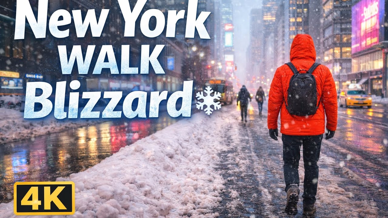 New York Blizzard 2026 | Walking 5th Ave to NY Public Library After Travel Ban ❄️ 4K #newyork