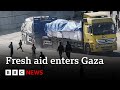 Israel-Gaza: Aid package delivered to people in Gaza | BBC News