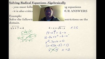 2.3 Solving Radical Equations Graphically (Pre-Calculus 30)