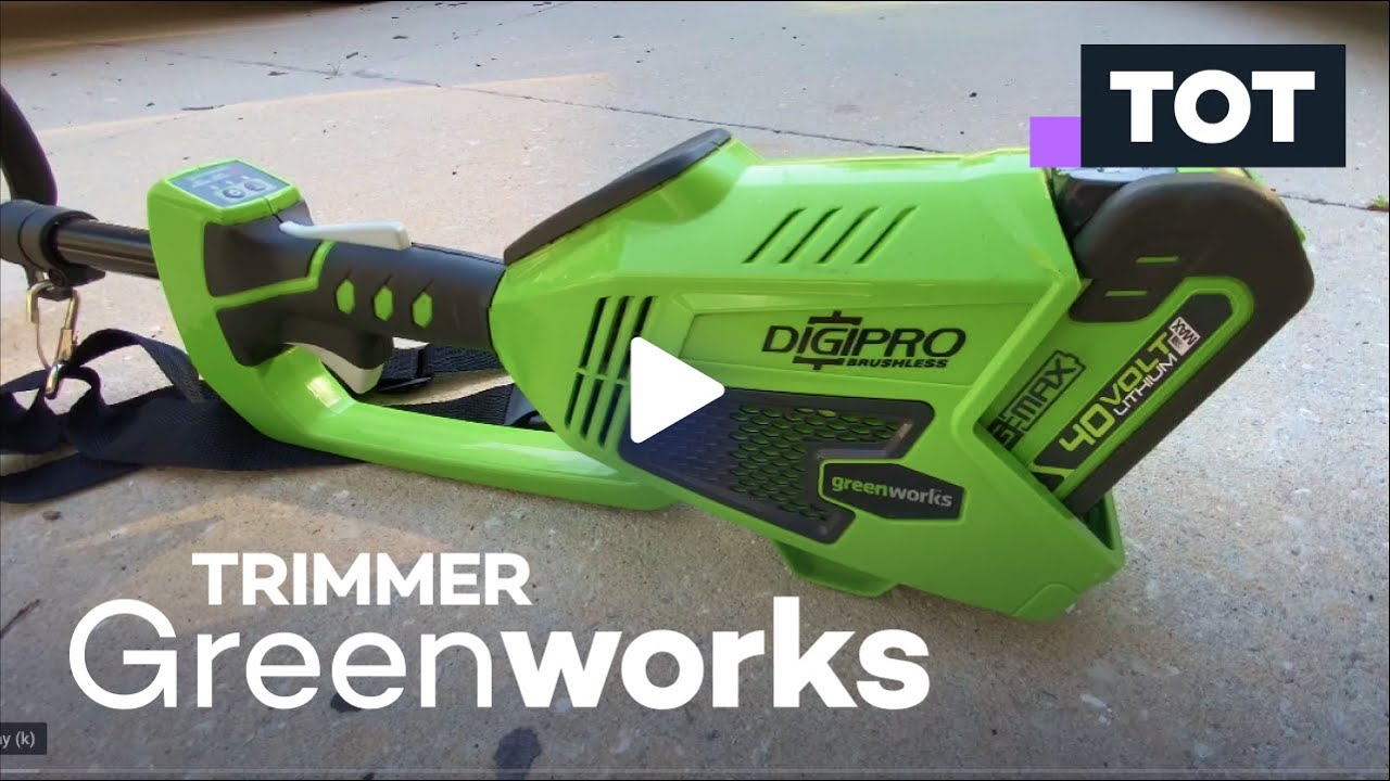 Greenworks Trimmer (2 years later review) ⭐️ 14" 40v - YouTube