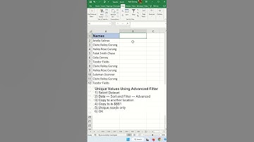 2 Ways To Get Unique Values From a Range In Excel - Excel Tips and Tricks