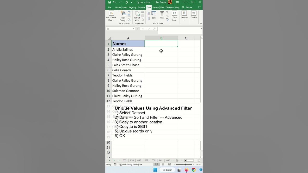 2 ways to get unique values from a range in excel excel tips and