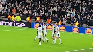 Mikey Moore Celebrates His First Goal For Tottenham Spurs 3-0 Elfsborg Europa League