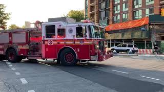 FDNY ENGINE 28 TAKING UP FROM CALL ON HOUSTON STREET IN LOWER EAST SIDE OF MANHATTAN, NEW YORK CITY.