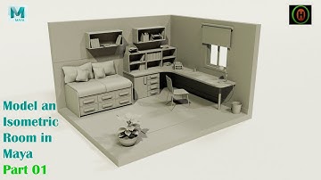 Autodesk Maya | How to model an isometric room | Part 1 of 2.