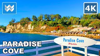 [4K] Paradise Cove Beach in Malibu, California  Walking Tour  Binaural Sound