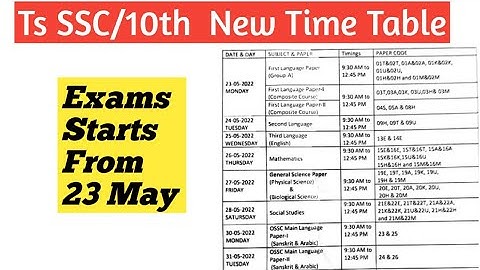 Ts SSC Exams New Time Table 2022 || Ts 10th Class Final Exams New timetable 2022 || ts ssc exams