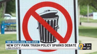 Cedar Rapids removes trash cans from parks as Linn County says policy has worked for decades