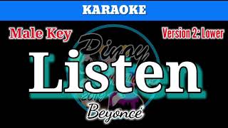 Video thumbnail of "Listen by Beyoncé (Karaoke : Male Key : Lower Version)"