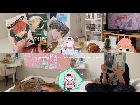 morning routine, mini manga haul, chill day in my life, lots of food, anime | vlog
