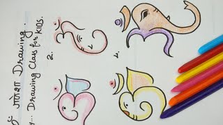 Ohm ॐ Ganpati drawings / simple Ganpati drawing color/Ganesha drawing using ૐ