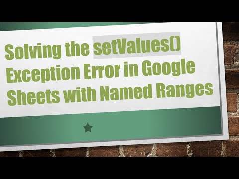 Solving the setValues()