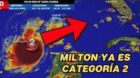 El #huracan #milton alcanza la categoría 2. Alerta máxima #Florida #tampa