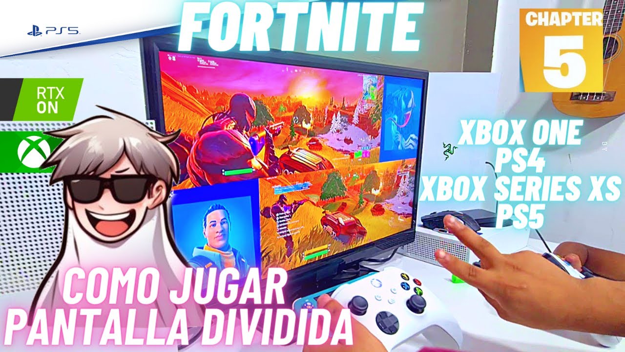 TUTORIAL JUGAR PANTALLA DIVIDIDA FORTNITE EN CONSOLAS  XBOX ONE PS4 XBOX SERIES XS PS5
