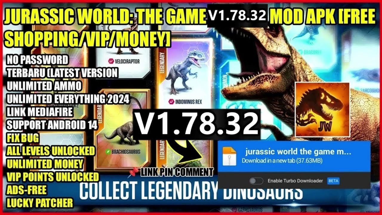 Jurassic World The Game Mod Apk Terbaru 2024 Unlimited Everything