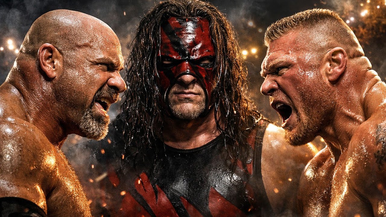 Goldberg vs Brock Lesnar vs Kane – Triple Threat Destruction! 💥