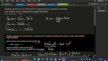 5.5.m Finding solutions in an interval for a trig eq , with sin, cos, using double-angle identities