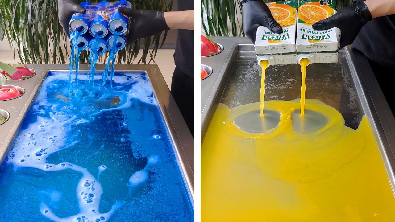 Satisfying ICE Cream 82 🍨 Blue Sea Ocean Drink Sweet Freeze YouTube