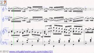 Johann Pachelbel's, Canon in D, flute, clarinet and piano sheet music - Video Score chords