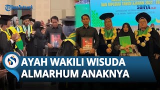 MOMEN HARU! Bawa Foto sang Putra Saat Terima Ijazah, Ayah Wakili Wisuda Almarhum Anak
