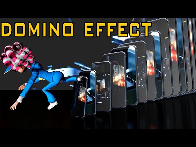 Satisfied large domino effect simulation with iPhone pro max