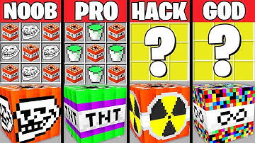 Minecraft Battle: TROLLING SUPER TNT CRAFTING CHALLENGE - NOOB vs PRO vs HACKER vs GOD ~ Animation