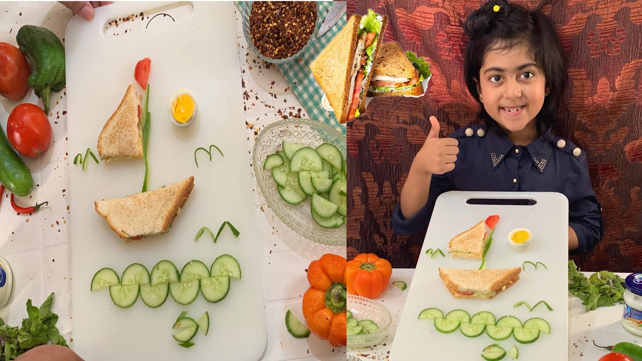BOAT SANDWICH-HOW TO MAKE FUN FOOD ART FOR KIDS CHILDREN TASTY EGG SANDWICH