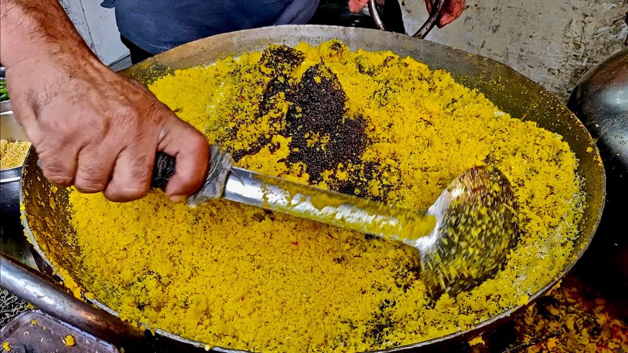 HUGE SEV KHAMANI Making | Popular Dish of Zaveri Bazaar | Indian Street Food | Aamchi Mumbai