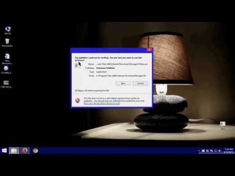 The publisher could not be verified.  are you sure you want to run this software