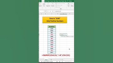 How to SUM only positive numbers #excel #exceltricks #shorts #excelformulas #exceltutorial #tricks
