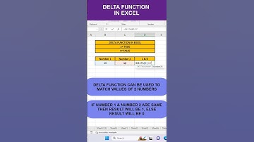 DELTA FUNCTION IN EXCEL #excelshorts #shorts