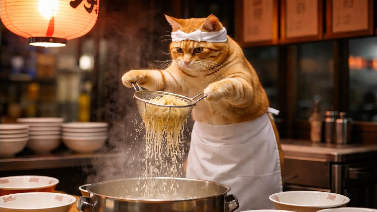 人情味あふれる屋台ラーメンバイト！デブ猫に密着！