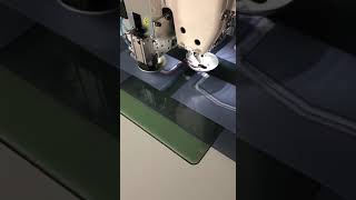 Template pattern sewing machine-pocket cover-with knife cutting