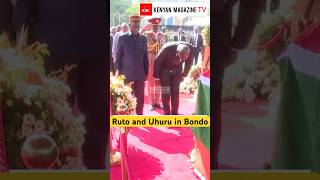 President Ruto and Uhuru Kenyatta arrive at Raila Odinga's burial in Bondo, Kisumu