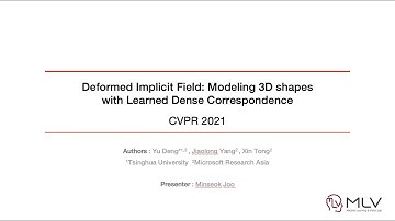 [논문 리뷰] Deformed Implicit Field: Modeling 3D Shapes with Learned Dense Correspondence - 주민석