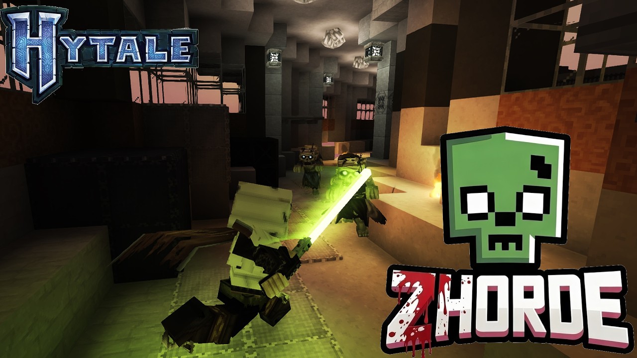 Fighting Zombies with a Lightsaber in Hytale!