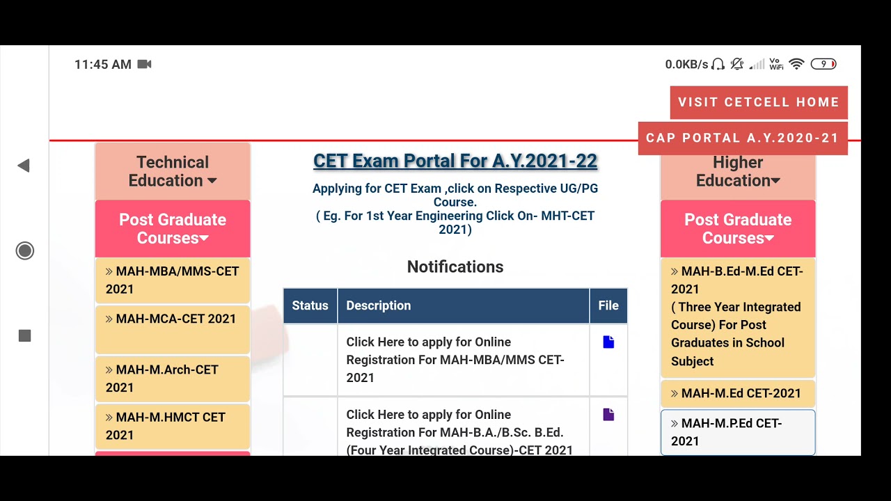 GOOD NEWS : MAH BED MED CET 2021 APPLICATION FORM RELEASE ON CET WEBSITE
